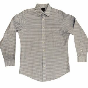 Jos. A. Bank Blue & White Gingham Tailored Fit Dress Shirt size 16 • 35